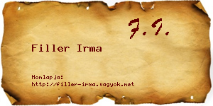 Filler Irma névjegykártya